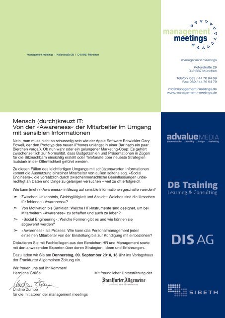 (durch)kreuzt IT: Von der »Awareness - Management Meetings