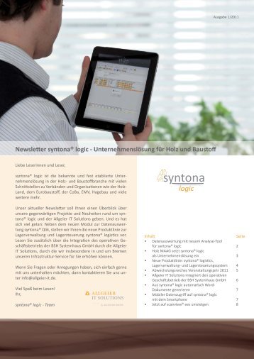syntona logic Newsletter - Ausgabe 1-2011.pdf - Allgeier IT ...