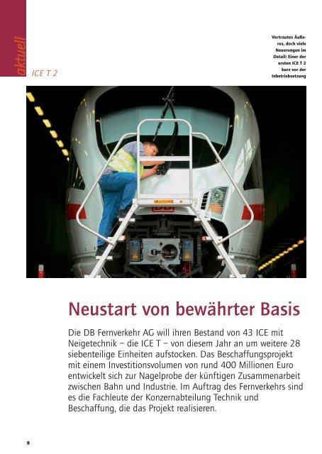 ICE T 2 Neustart auf solider Basis - Deutsche Bahn AG