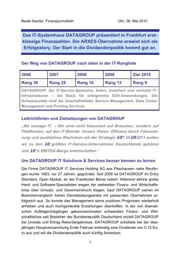 Das IT-Systemhaus DATAGROUP präsentiert in Frankfurt erstklassige