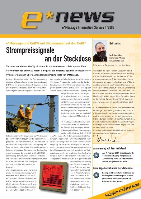 Strompreissignale an der Steckdose - e*BOS - Alarmierung.de