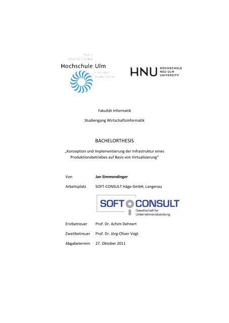 BACHELORTHESIS - Hochschule Ulm