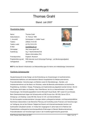 Profil Thomas Grahl - von tgsoft