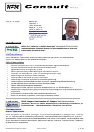 Profil Peter Müller - UPM Consult GmbH