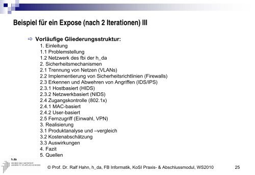 SW-Technik I - beim Fachbereich Informatik - Hochschule Darmstadt