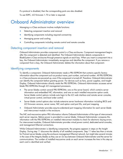 HP BladeSystem Onboard Administrator User Guide - HP Business ...