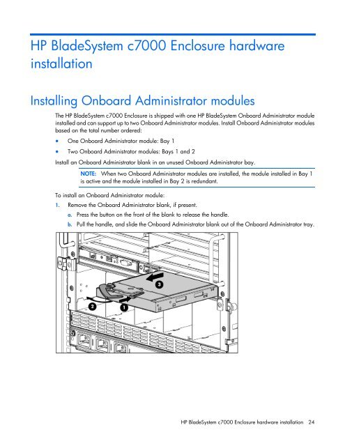 HP BladeSystem Onboard Administrator User Guide - HP Business ...