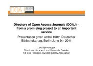 Directory of Open Access Journals (DOAJ) – from a promising ... - DINI