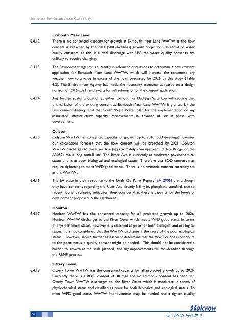 Water Cycle Study - East Devon District Council