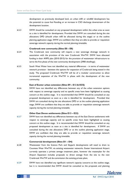 Water Cycle Study - East Devon District Council