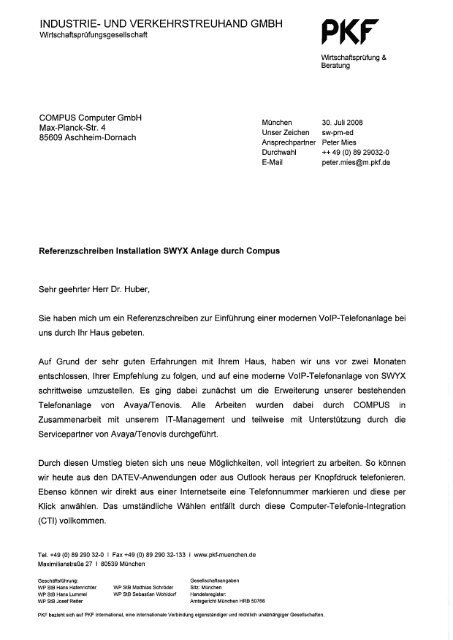 Industrie und Verkehrstreuhand GmbH PKF Wirtschaftsprüfung ...