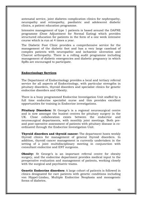 SW Thames Prospectus - South Thames Diabetes and Endocrinology