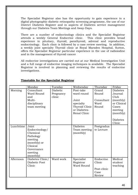 SW Thames Prospectus - South Thames Diabetes and Endocrinology