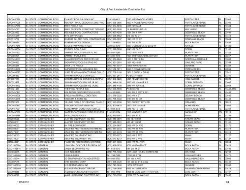 City of Fort Lauderdale Contractor List (2)
