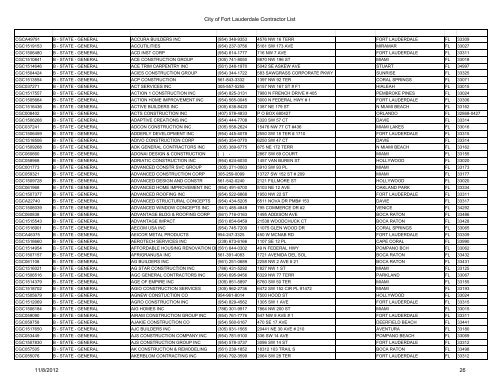 City of Fort Lauderdale Contractor List (2)