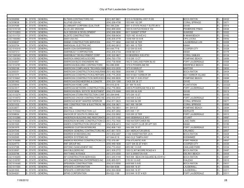 City of Fort Lauderdale Contractor List (2)