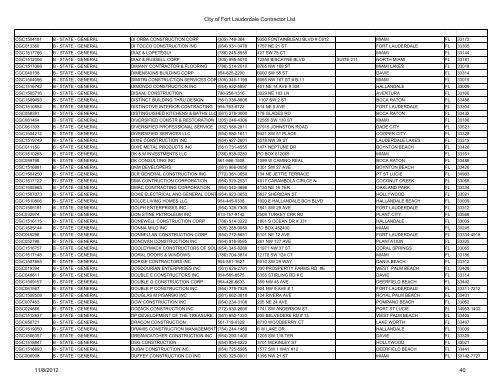 City of Fort Lauderdale Contractor List (2)