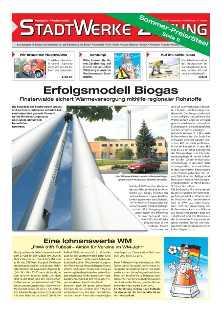 Ausgabe Juni 2010 - Stadtwerke Finsterwalde