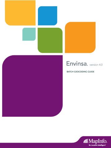 Envinsa Batch Geocding Guide - Documentation - MapInfo