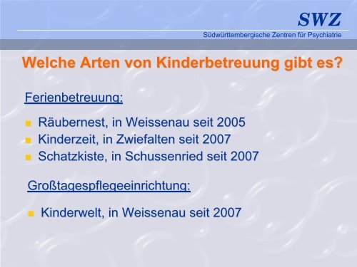 Kinderbetreuung in SWZ - Familienfreundliche Kommune