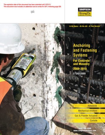 Simpson Anchors - Anchoring and Fastening Systems - BuildSite.com