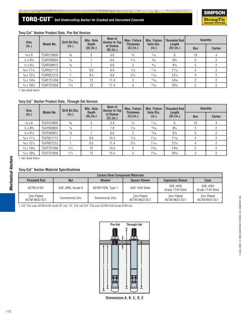 Simpson Anchors - Anchoring and Fastening Systems - BuildSite.com