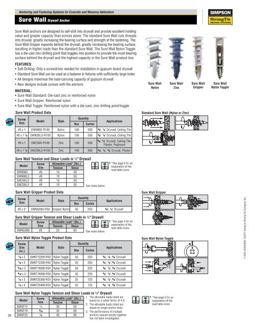 Simpson Anchors - Anchoring and Fastening Systems - BuildSite.com