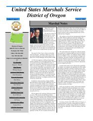 U.S. Marshals Service - District of Oregon Newsletter (January 2008)