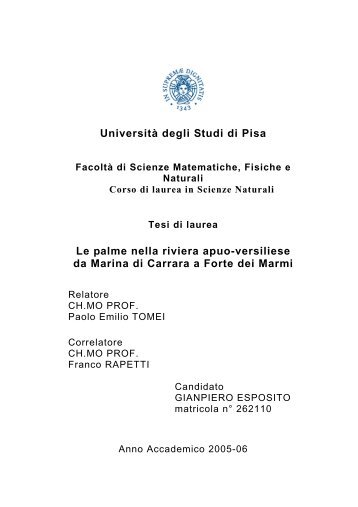 Università degli Studi di Pisa Le palme nella riviera ... - garda palme