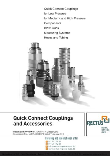 Quick Connect Couplings and Accessories - Rectus ...