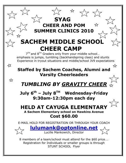 Sachem Middle School Cheer Camp - 2011 - LeagueLineup.com