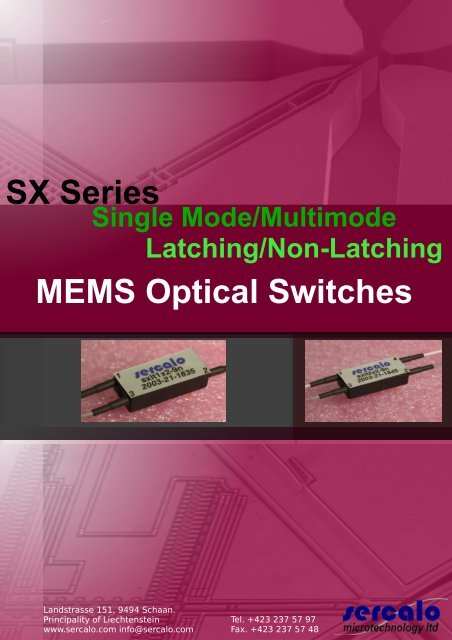 SX Series MEMS Optical Switches - Sercalo