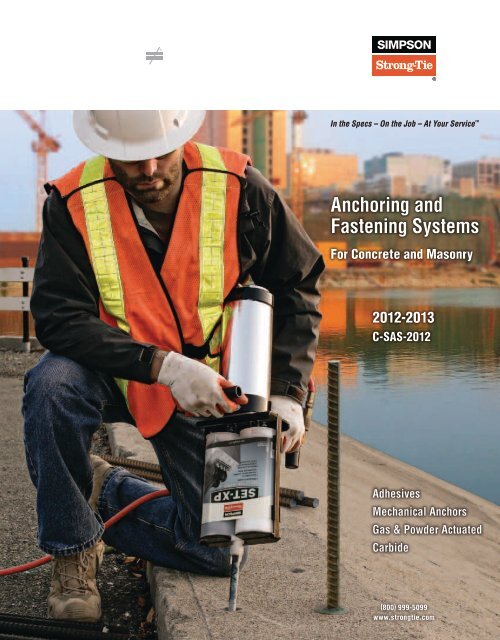 Anchoring, Fastening and Restoration Systems for Concrete and Masonry  Catalog