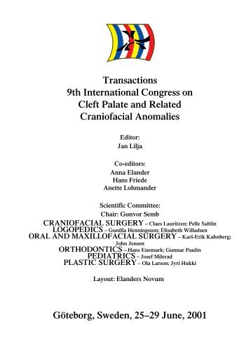 Transactions 9th International Congress on Cleft Palate ... - Cleft2001