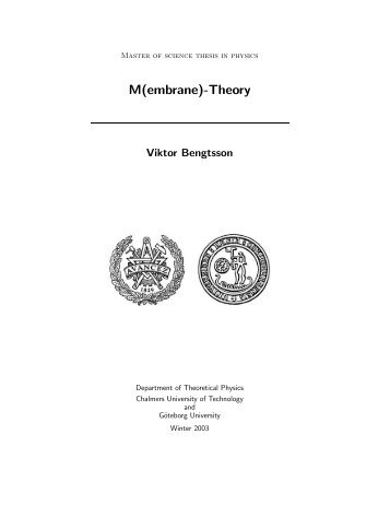 Masters thesis – M(embrane)-theory