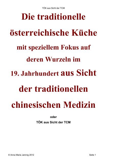 Die Traditionelle Osterreichische Kuche Mit Speziellem Fokus Auf