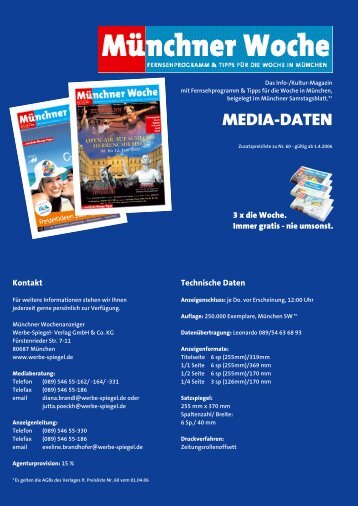 Münchner Woche Mediadaten 07 - Wochenanzeiger München