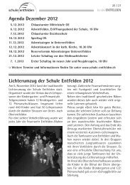 sw Agenda Dezember 2012 Lichterumzug der Schule Entfelden 2012