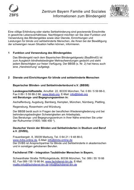 Informationen zum Blindengeld - Zentrum Bayern Familie und ...