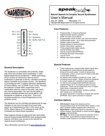 SpeakJet User Manual