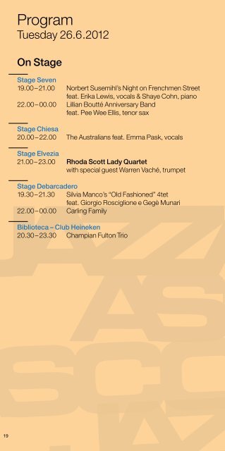 Official Program - New Orleans Jazz Ascona