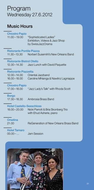 Official Program - New Orleans Jazz Ascona