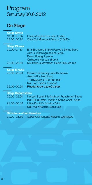 Official Program - New Orleans Jazz Ascona