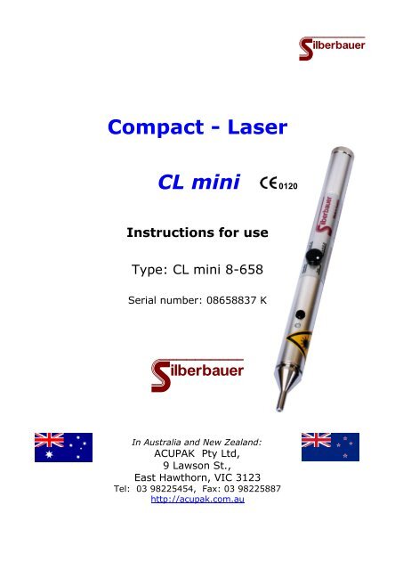 Compact - Laser CL mini 0120 Instructions for use - Silberbauer