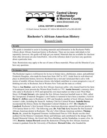 Rochester's African-American History - Monroe County Library System