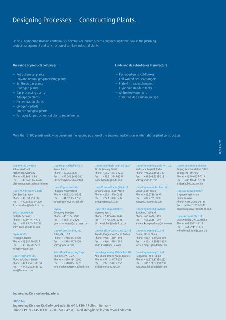 Hydrogen Recovery by Pressure Swing Adsorption - Linde-India