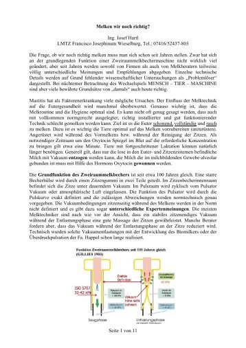 Seite 1 von 11 Melken wir noch richtig? Ing. Josef Hartl LMTZ ...