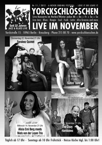 LIVE IM NOVEMBER - Yorckschlösschen