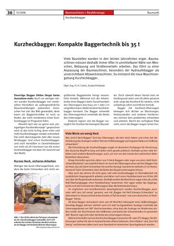 Kurzheckbagger: Kompakte Baggertechnik bis 35 t - Bauverlag