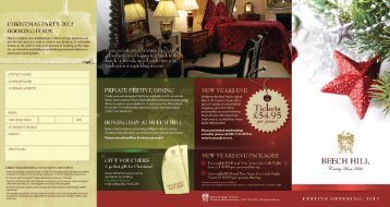 Check out our Christmas brochure - Beech Hill Country House Hotel